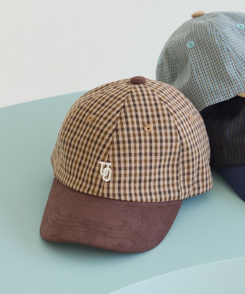 UNIVERSAL OVERALL（ユニバーサルオーバーオール）の「【UNIVERSAL OVERALL】別注チェック6パネルCAP(KIDS)（キャップ・キッズ・ブラウン/ブルー/チャコール・FREE）」の16枚目の写真