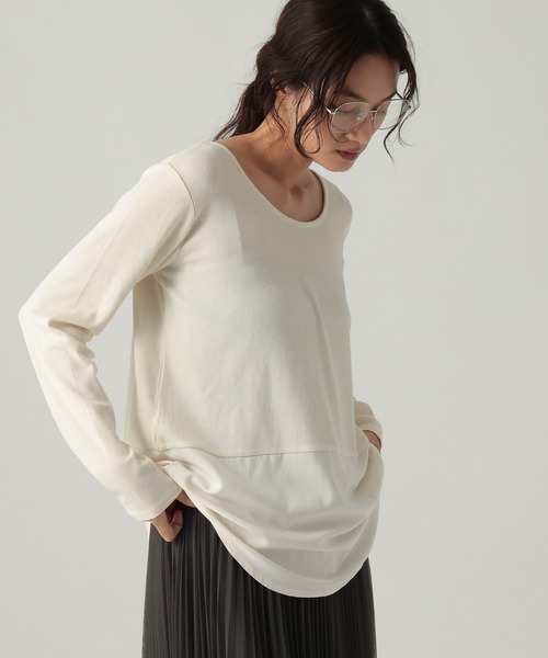 Elura(エルーラ)の「ジンジャーモイスト裾レイヤー/1075329(Tシャツ/カットソー・レディース・ホワイト系その他/ブラック/ホワイト・FREE)」の8枚目の写真