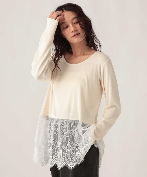 Elura(エルーラ)の「ジンジャーモイスト裾レイヤー/1075329(Tシャツ/カットソー・レディース・ホワイト系その他/ブラック/ホワイト・FREE)」の12枚目の写真