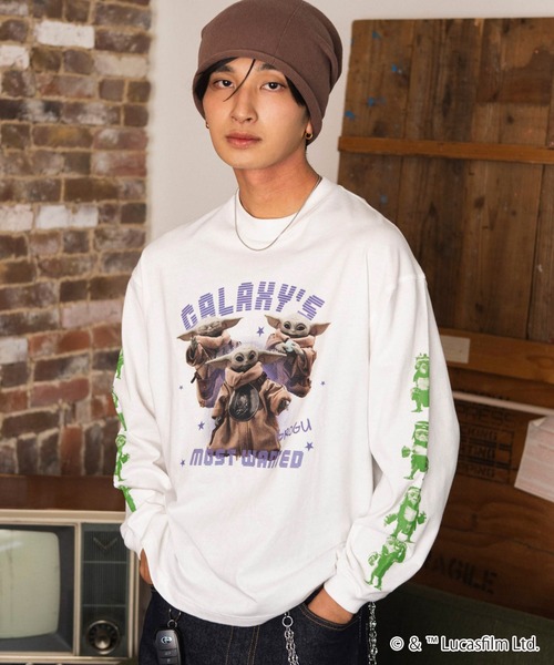 STAR WARS(スターウォーズ)の「WEGO/【26年秋冬新作】SWマンダロリアンアンドグローグーT(Tシャツ/カットソー・メンズ・ホワイト/スミクロ・MEDIUM/LARGE)」の15枚目の写真