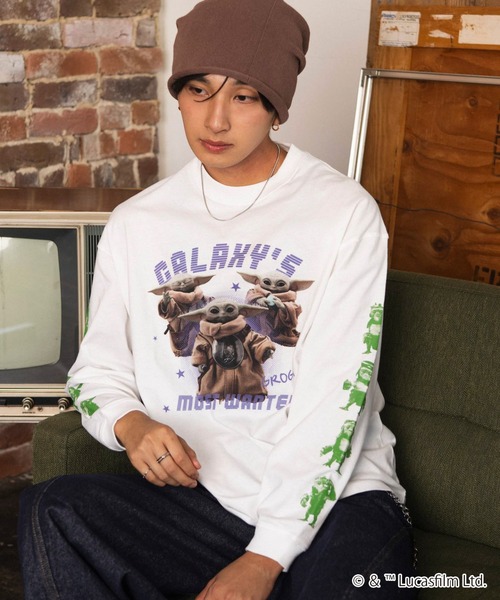 STAR WARS(スターウォーズ)の「WEGO/【26年秋冬新作】SWマンダロリアンアンドグローグーT(Tシャツ/カットソー・メンズ・ホワイト/スミクロ・MEDIUM/LARGE)」の16枚目の写真