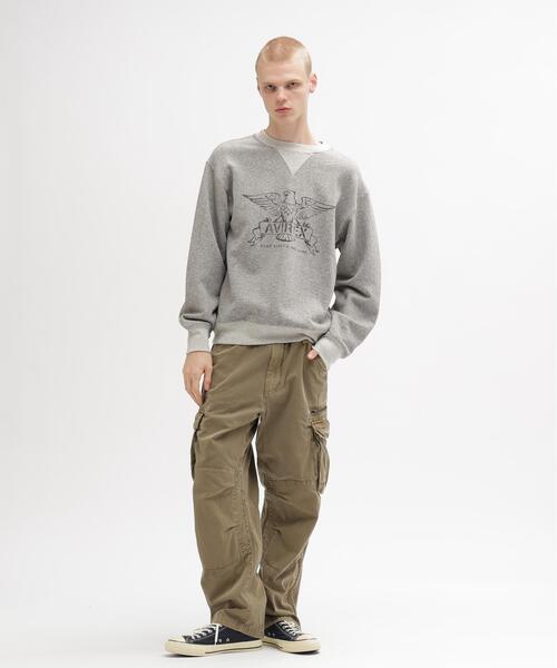 AVIREX（アヴィレックス）の「《直営店限定》VINTAGE CREWNECK SWAET "EAGLE" / ヴィンテージ クルーネック スウェット "イーグル" / AVIREX / アヴィレックス（スウェット・メンズ・チャコールグレー/グレー・L/XL/M/2XL）」の9枚目の写真