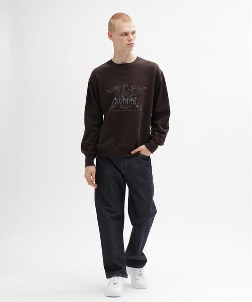 AVIREX（アヴィレックス）の「《直営店限定》VINTAGE CREWNECK SWAET "EAGLE" / ヴィンテージ クルーネック スウェット "イーグル" / AVIREX / アヴィレックス（スウェット・メンズ・チャコールグレー/グレー・L/XL/M/2XL）」の5枚目の写真