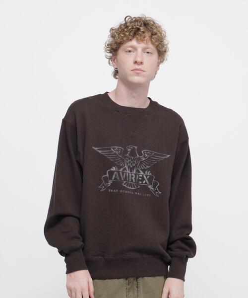 AVIREX（アヴィレックス）の「《直営店限定》VINTAGE CREWNECK SWAET "EAGLE" / ヴィンテージ クルーネック スウェット "イーグル" / AVIREX / アヴィレックス（スウェット・メンズ・チャコールグレー/グレー・L/XL/M/2XL）」の4枚目の写真