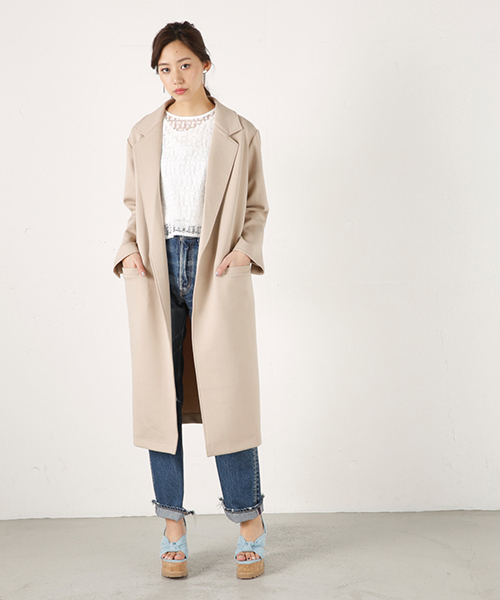 MOUSSY（マウジー）の「CUT LOOSE LONG JK（その他アウター・レディース・ピンク/ライトグレー/ホワイト/ライトベージュ・FREE）」の3枚目の写真