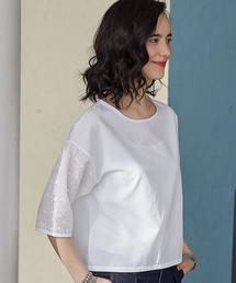 green label relaxing | CB ソデLACE ムジ PO ブラウス(シャツ/ブラウス)