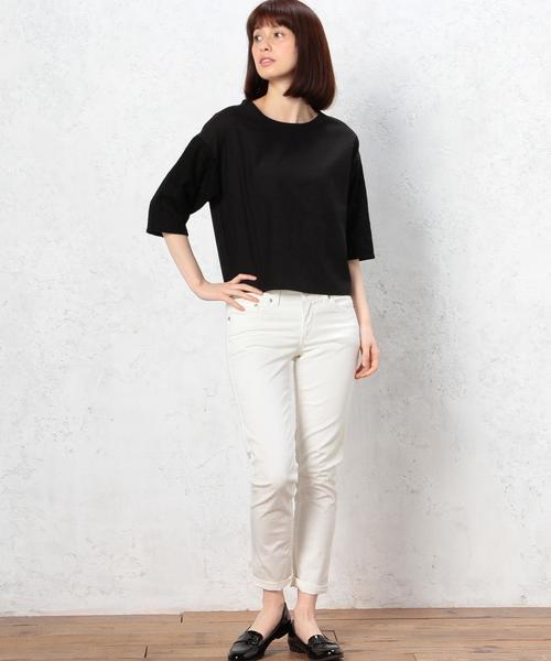 green label relaxing（グリーンレーベルリラクシング）の「CB ソデLACE ムジ PO ブラウス（シャツ/ブラウス・レディース・オフホワイト/ブラック・FREE）」の6枚目の写真