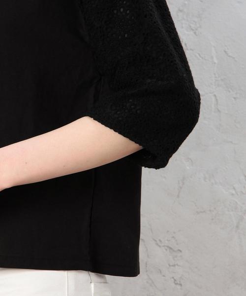 green label relaxing（グリーンレーベルリラクシング）の「CB ソデLACE ムジ PO ブラウス（シャツ/ブラウス・レディース・オフホワイト/ブラック・FREE）」の8枚目の写真