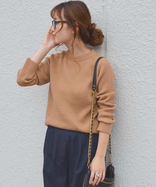 SHIPS for women（シップスフォーウィメン）の「ウールロングスリーブニット◇（ニット/セーター・レディース・オレンジ/ピンク/チャコールグレー・ONE SIZE）」の3枚目の写真