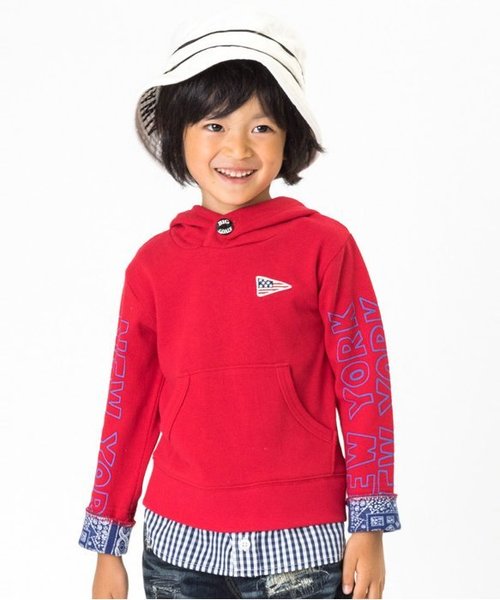 F.O.KIDS(エフオーキッズ)の「スケーターレイヤードパーカー(パーカー・キッズ・ネイビー/レッド/グレー・120/100/110/130/140/80/90/95)」の3枚目の写真