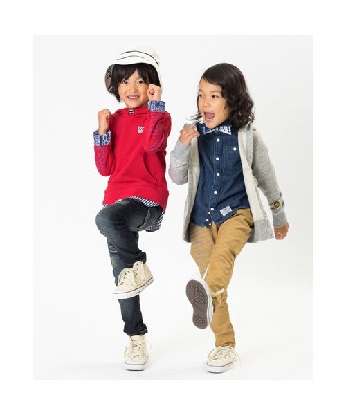 F.O.KIDS(エフオーキッズ)の「スケーターレイヤードパーカー(パーカー・キッズ・ネイビー/レッド/グレー・120/100/110/130/140/80/90/95)」の4枚目の写真