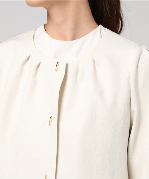 Rose Tiara（ローズティアラ）の「リボン袖ツイルノーカラージャケット