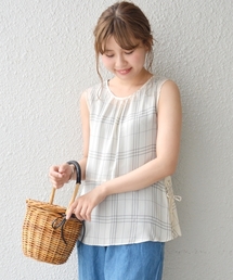 Khaju | Khaju:シャドーチェックノースリーブブラウス(シャツ/ブラウス)