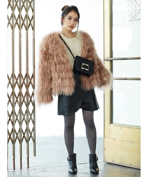 MURUA(ムルーア)の「チベットファーコート(その他アウター・レディース・カーキ/ピンク・1/2)」の3枚目の写真