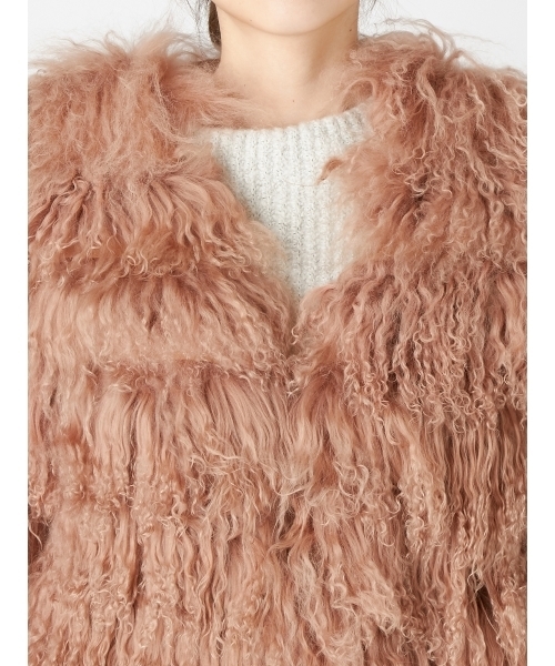 MURUA(ムルーア)の「チベットファーコート(その他アウター・レディース・カーキ/ピンク・1/2)」の11枚目の写真