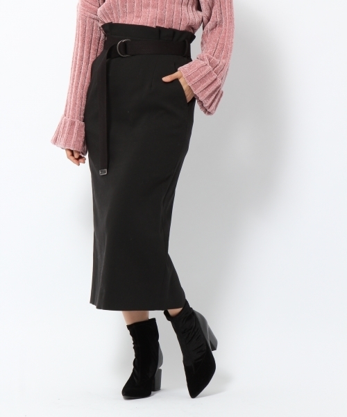 laboratory work（ラボラトリーワーク）の「ベルト付きナロースカート（スカート・レディース・ブラック/グリーン/ベージュ系その他・MEDIUM）」の2枚目の写真