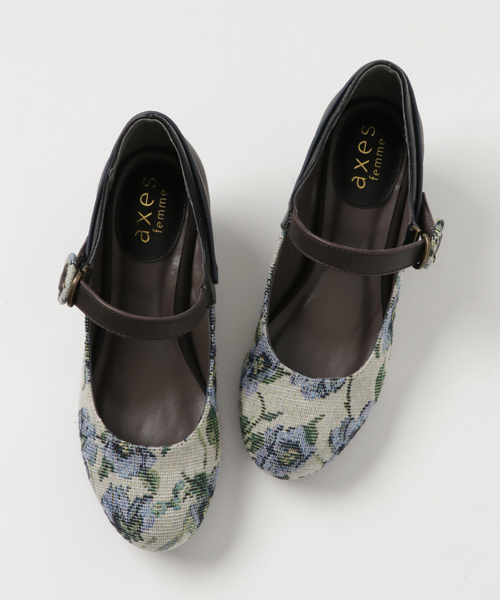 axes femme（アクシーズファム）の「ゴブラン柄パンプス（パンプス・レディース・ダークブラウン/ブラック/キャメル・LARGE/MEDIUM）」の8枚目の写真