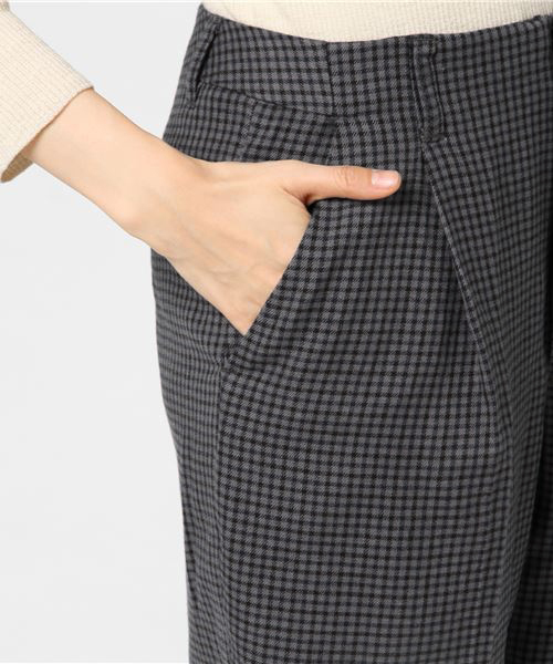 Lugnoncure（ルノンキュール）の「ウール混ガンクラブチェックタックパンツ（その他パンツ・レディース・ベージュ/ブラウン/グレー・LARGE/MEDIUM/SMALL）」の6枚目の写真