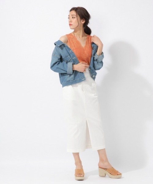 laboratory work（ラボラトリーワーク）の「カップ付きレースキャミソール（キャミソール・レディース・ホワイト/ブラック/サックスブルー/オレンジ・MEDIUM）」の16枚目の写真