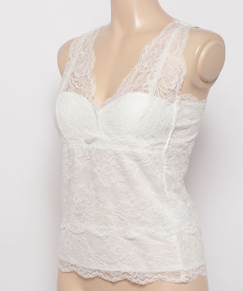 laboratory work（ラボラトリーワーク）の「カップ付きレースキャミソール（キャミソール・レディース・ホワイト/ブラック/サックスブルー/オレンジ・MEDIUM）」の5枚目の写真