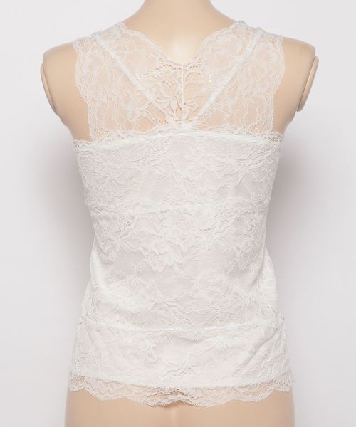 laboratory work（ラボラトリーワーク）の「カップ付きレースキャミソール（キャミソール・レディース・ホワイト/ブラック/サックスブルー/オレンジ・MEDIUM）」の6枚目の写真