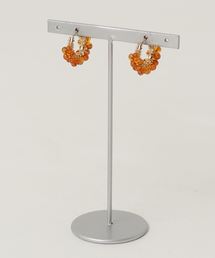 【marinaJEWELRY】14kgf/天然琥珀Baltic Amber pave pierced earring