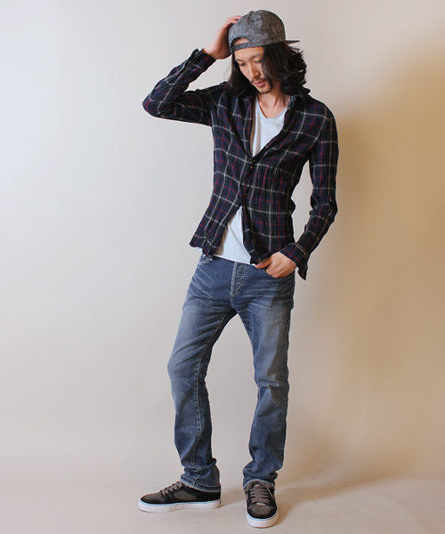 Lui's(ルイス)の「 【Lui's】wjk × Lui's シワ加工チェックシャツ(シャツ/ブラウス・メンズ・サックスブルー/レッド・MEDIUM/LARGE)」の11枚目の写真