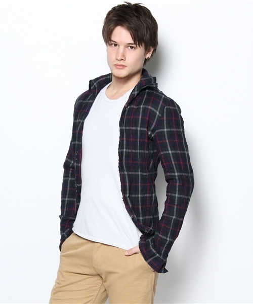 Lui's(ルイス)の「 【Lui's】wjk × Lui's シワ加工チェックシャツ(シャツ/ブラウス・メンズ・サックスブルー/レッド・MEDIUM/LARGE)」の6枚目の写真