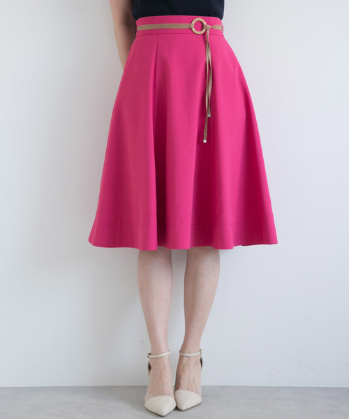 PROPORTION BODY DRESSING（プロポーションボディドレッシング）の「タイプライターベルト付きフレアースカート（スカート・レディース・カーキ/ベビーピンク/ブルー・1/2/3）」の3枚目の写真