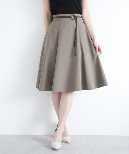 PROPORTION BODY DRESSING（プロポーションボディドレッシング）の「タイプライターベルト付きフレアースカート（スカート・レディース・カーキ/ベビーピンク/ブルー・1/2/3）」の5枚目の写真