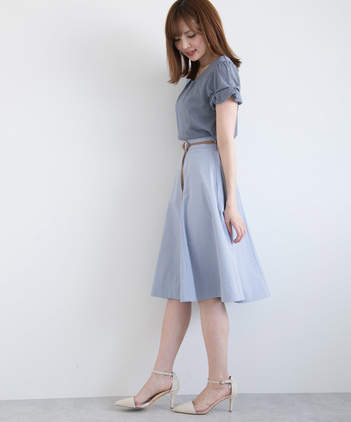 PROPORTION BODY DRESSING（プロポーションボディドレッシング）の「タイプライターベルト付きフレアースカート（スカート・レディース・カーキ/ベビーピンク/ブルー・1/2/3）」の18枚目の写真