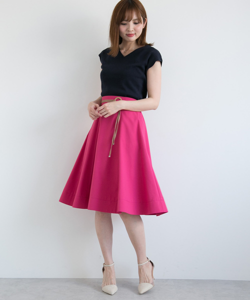 PROPORTION BODY DRESSING（プロポーションボディドレッシング）の「タイプライターベルト付きフレアースカート（スカート・レディース・カーキ/ベビーピンク/ブルー・1/2/3）」の21枚目の写真