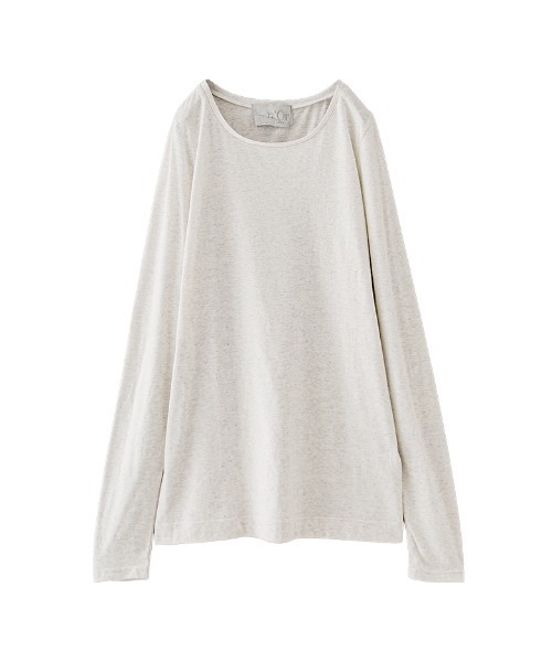 n'OrLABEL（ノアールレーベル）の「『シンプルきれいめネックゆるっとロンT』（Tシャツ/カットソー・レディース・ホワイト/ブラック/ネイビー/カーキ/イエロー/ブルー/アイボリー/モカ/スモークピンク/グレイッシュベージュ/チャコール/プラム/ワイン/サンドベージュ/ロイヤルブルー/グリーン/グレイッシュブルー・LL/M/L）」の3枚目の写真