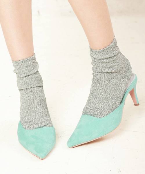 KOBE LETTUCE(コウベレタス)の「7cmヒールポインテッドトゥミュール サンダル(サンダル・レディース・ブラック/ベージュ/パープル/ミント/ストライプ・LL/S/M/L)」の7枚目の写真