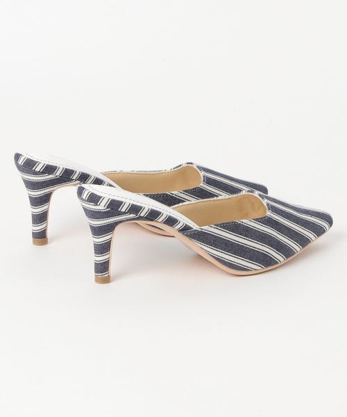 KOBE LETTUCE(コウベレタス)の「7cmヒールポインテッドトゥミュール サンダル(サンダル・レディース・ブラック/ベージュ/パープル/ミント/ストライプ・LL/S/M/L)」の6枚目の写真