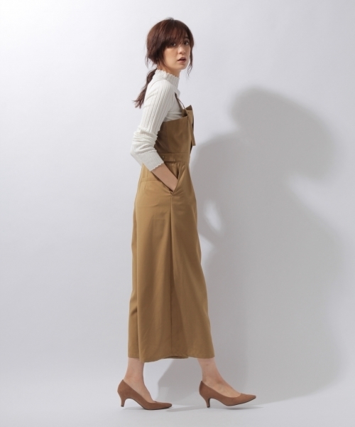 laboratory work（ラボラトリーワーク）の「アシメタックサロペット（サロペット/オーバーオール・レディース・ブラック/キャメル・MEDIUM）」の2枚目の写真