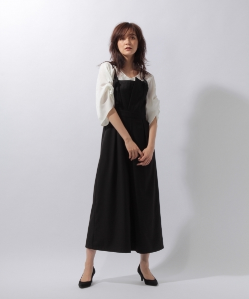 laboratory work（ラボラトリーワーク）の「アシメタックサロペット（サロペット/オーバーオール・レディース・ブラック/キャメル・MEDIUM）」の5枚目の写真