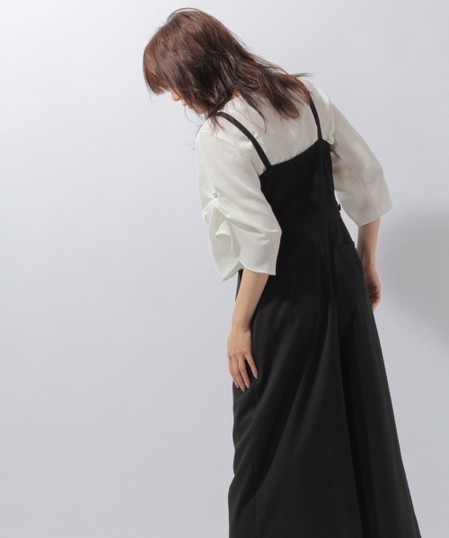 laboratory work（ラボラトリーワーク）の「アシメタックサロペット（サロペット/オーバーオール・レディース・ブラック/キャメル・MEDIUM）」の6枚目の写真