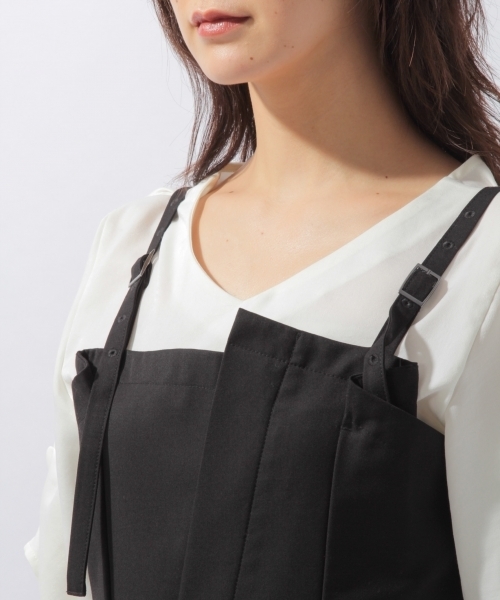 laboratory work（ラボラトリーワーク）の「アシメタックサロペット（サロペット/オーバーオール・レディース・ブラック/キャメル・MEDIUM）」の10枚目の写真