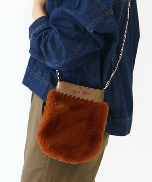 AMERICAN HOLIC（アメリカンホリック）の「ファーミニポシェット（ハンドバッグ・レディース・ホワイト/ブラック/ボルドー/キャメル・FREE）」の3枚目の写真