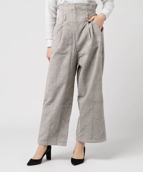 STYLEBLOCK（スタイルブロック）の「コーデュロイハイウエストバギーパンツワイドパンツ（その他パンツ・レディース・ベージュ/グレー/ピンク/オレンジ/キャメル/カーキ/ブラック・M）」の3枚目の写真