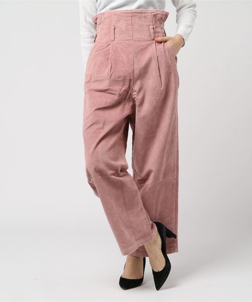 STYLEBLOCK（スタイルブロック）の「コーデュロイハイウエストバギーパンツワイドパンツ（その他パンツ・レディース・ベージュ/グレー/ピンク/オレンジ/キャメル/カーキ/ブラック・M）」の6枚目の写真