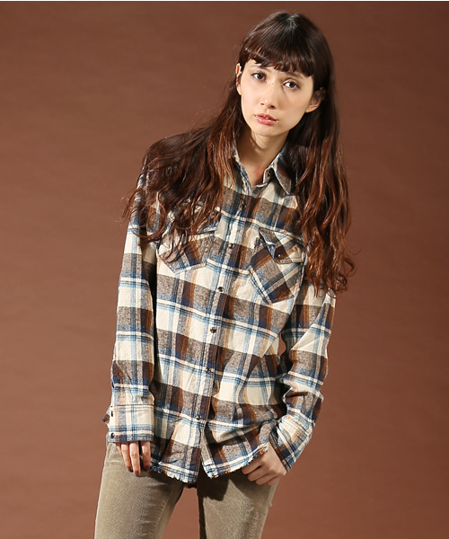 goa（ゴア）の「ヴィンテージ　ネルチェックシャツ（シャツ/ブラウス・レディース・グリーン/ブルー/レッド・FREE）」の3枚目の写真