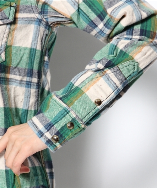 goa（ゴア）の「ヴィンテージ　ネルチェックシャツ（シャツ/ブラウス・レディース・グリーン/ブルー/レッド・FREE）」の8枚目の写真