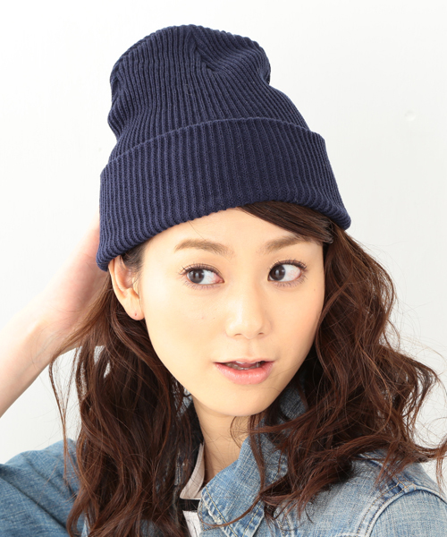Ray BEAMS(レイビームス)の「Ray BEAMS / 細リブニット帽(ニットキャップ/ビーニー・レディース・グレー/ブラック/レッド系その他/ブルー/ネイビー・ONE SIZE)」の4枚目の写真