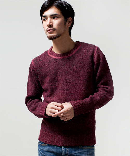 NANO universe（ナノユニバース）の「スモーキーニットプルオーバー（ニット/セーター・メンズ・レッド/グレー/ブラック・SMALL/MEDIUM/LARGE/X-LARGE）」の3枚目の写真