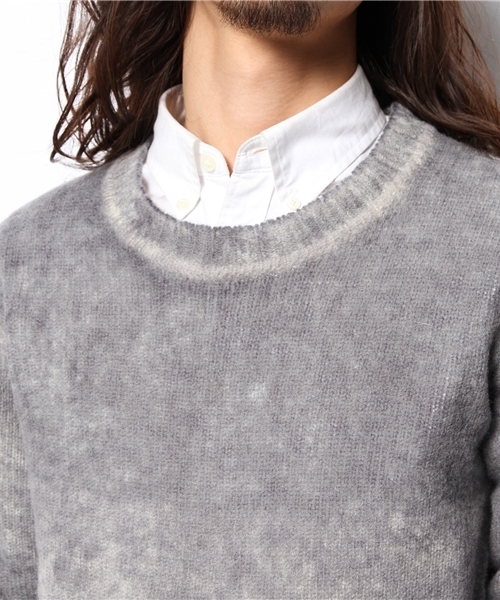 NANO universe（ナノユニバース）の「スモーキーニットプルオーバー（ニット/セーター・メンズ・レッド/グレー/ブラック・SMALL/MEDIUM/LARGE/X-LARGE）」の6枚目の写真