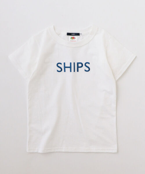 SHIPS(シップス)の「FRUIT OF THE LOOM:<ファミリーおそろい>【SHIPS別注】ロゴ T(90~145cm)(Tシャツ/カットソー・キッズ・オフホワイト/ピンク/ブルー/ネイビー/ホワイト・90/100/110/120/130/S/145)」の2枚目の写真