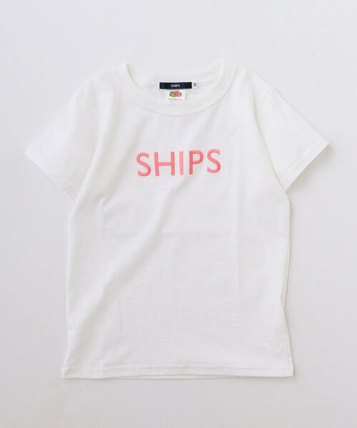 SHIPS(シップス)の「FRUIT OF THE LOOM:<ファミリーおそろい>【SHIPS別注】ロゴ T(90~145cm)(Tシャツ/カットソー・キッズ・オフホワイト/ピンク/ブルー/ネイビー/ホワイト・90/100/110/120/130/S/145)」の3枚目の写真