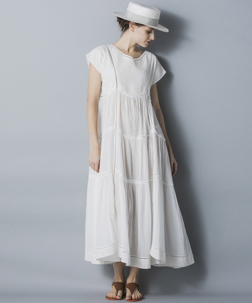 Emma Taylor（エマテイラー）の「エンブロイダリーレースティアードドレス（ワンピース・レディース・ブラック/レッド/オフホワイト・FREE）」の2枚目の写真